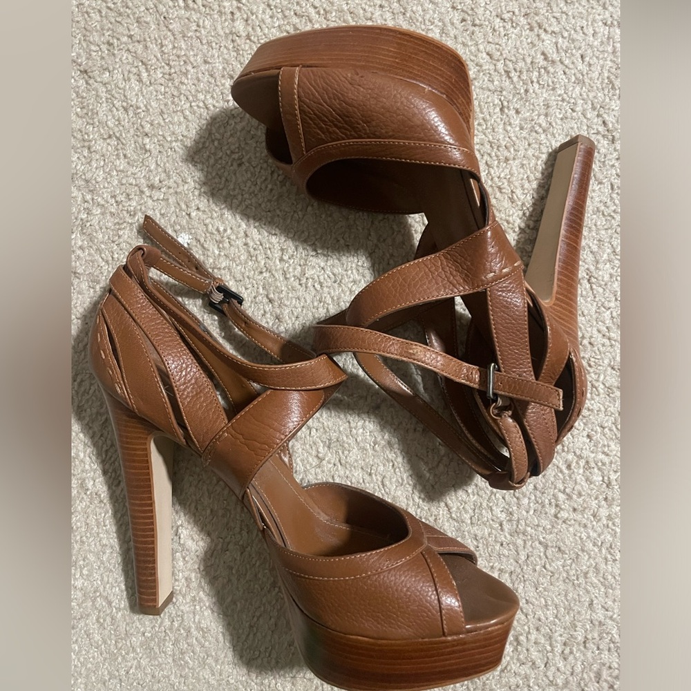Women’s Brown Leather High Heel Sandals